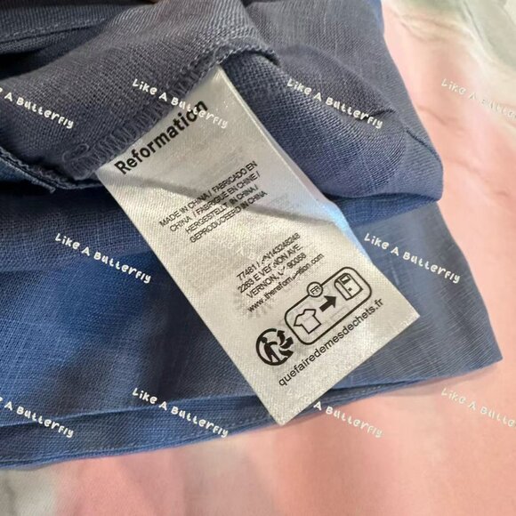 Reformation Everett Linen Dress - Cornflower - Picture 9 of 12